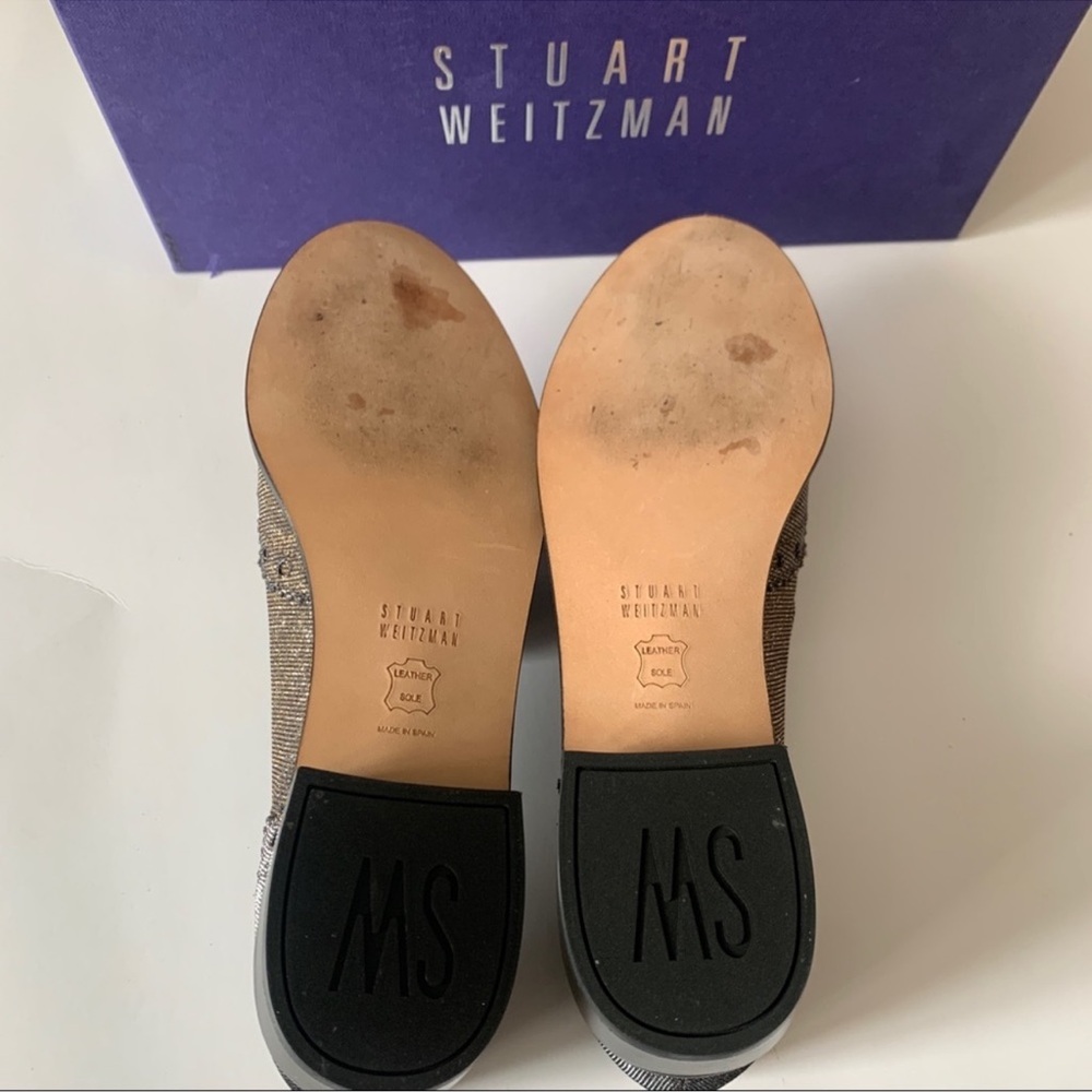 STUART WEITZMAN The Guy Thing Metallic Tassel Loafers In Pyrite Nocturn 6.5N - Picture 9 of 10